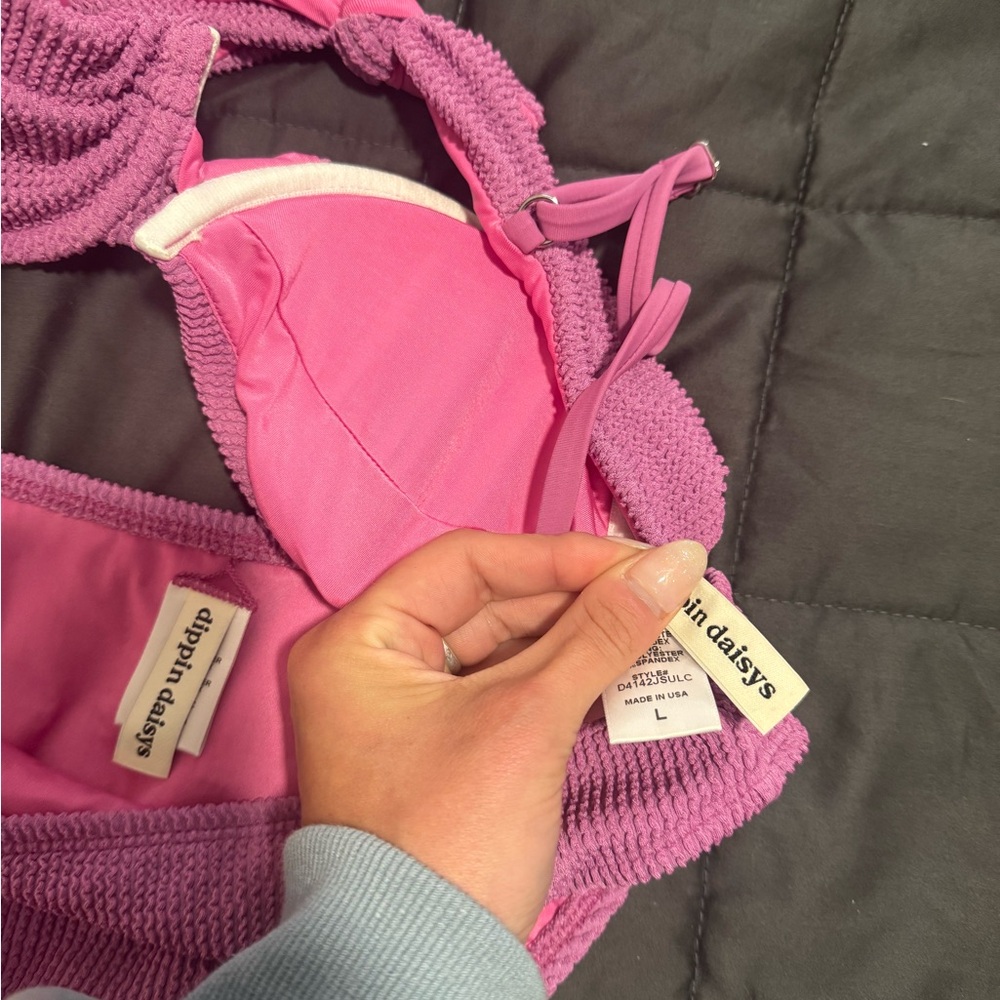 Pink Textured Bikini Set - Picture 3 of 3